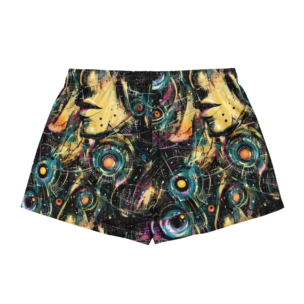 Celestial Echoes on Women's Pajama Shorts — Back