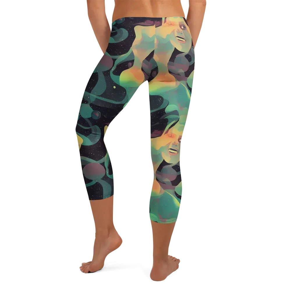 Astral Rhythms on Capri Leggings — Back