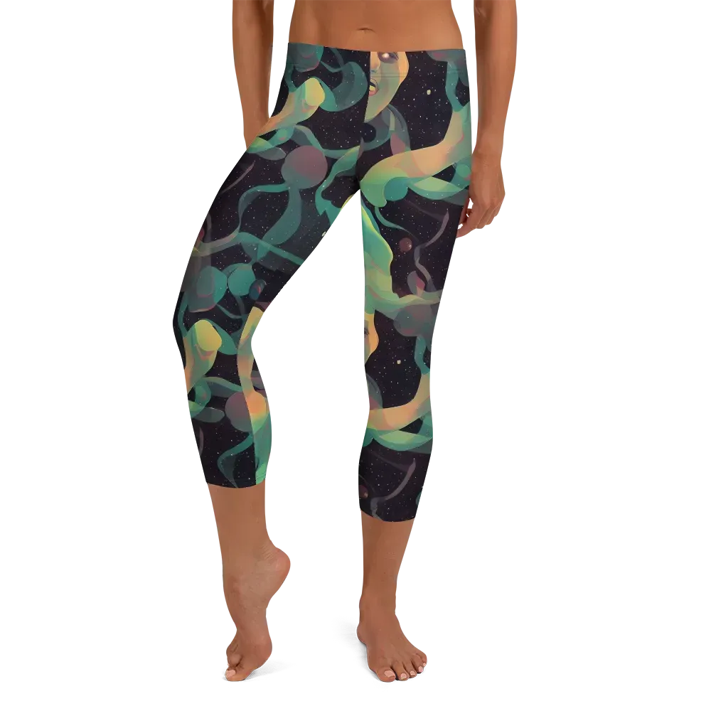 Astral Rhythms on Capri Leggings — Front
