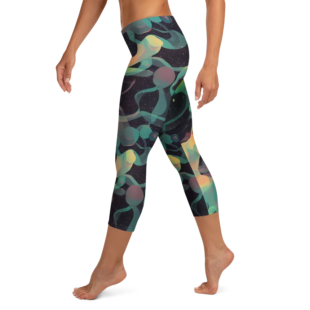 Astral Rhythms on Capri Leggings — Left