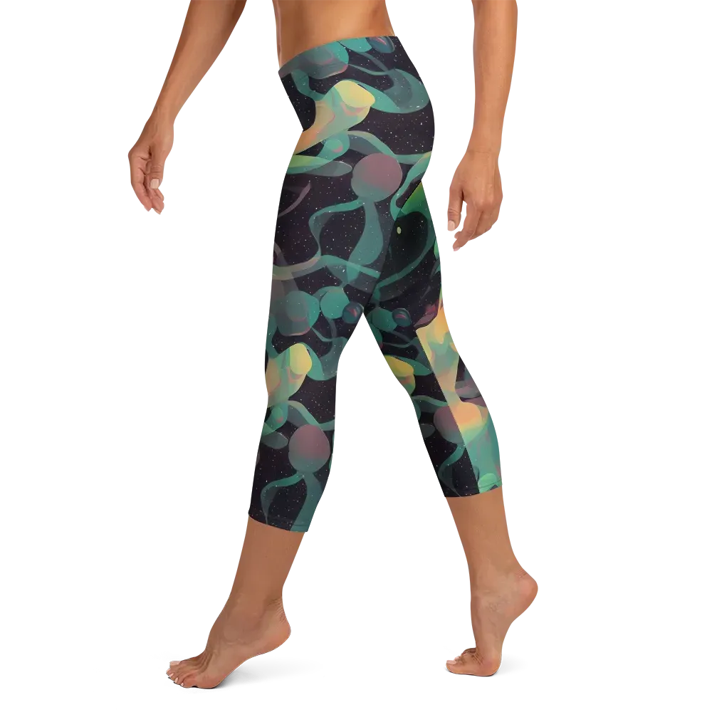 Astral Rhythms on Capri Leggings — Left