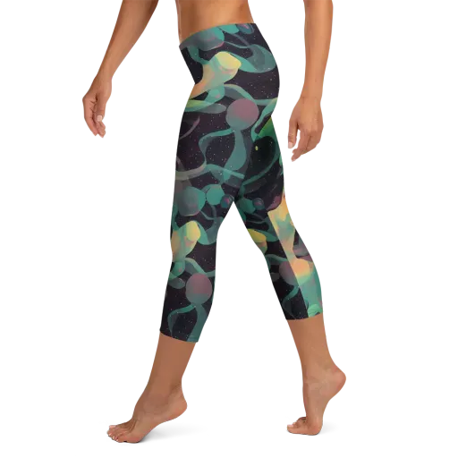 Astral Rhythms on a Capri Leggings