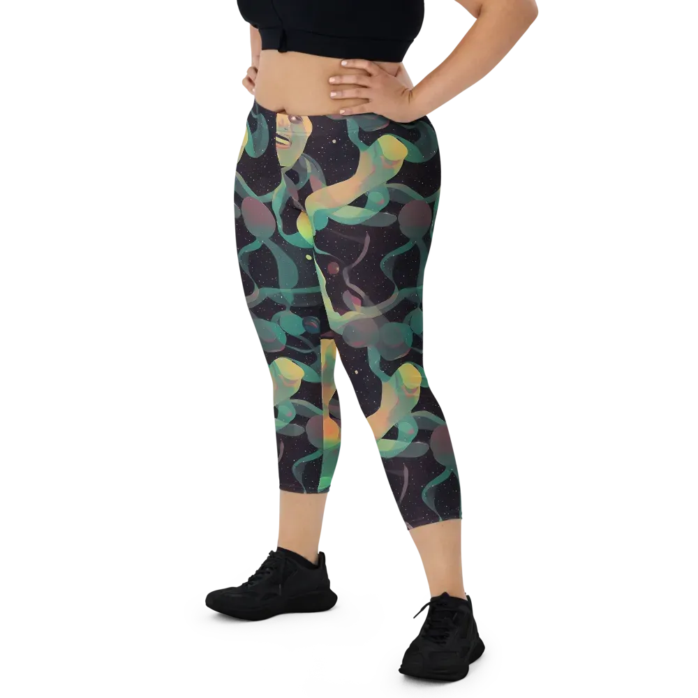 Astral Rhythms on Capri Leggings — Front