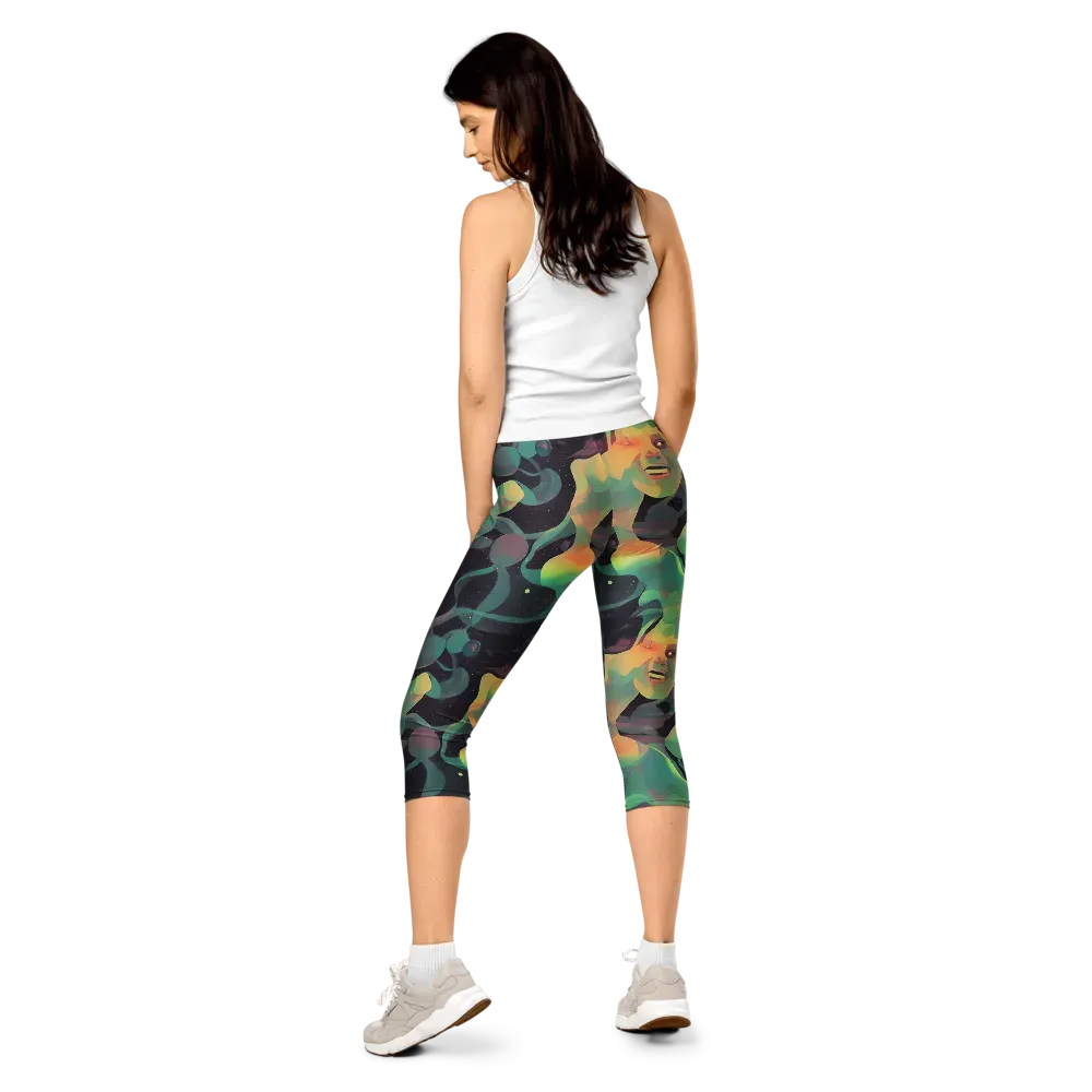 Astral Rhythms on Capri Leggings — Back