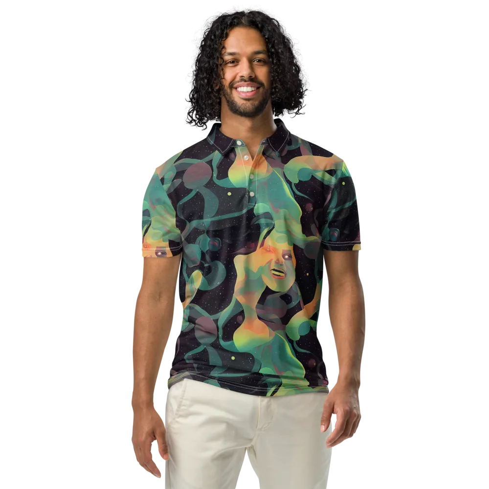 Astral Rhythms on Men's Slim Fit Polo Shirt — Front