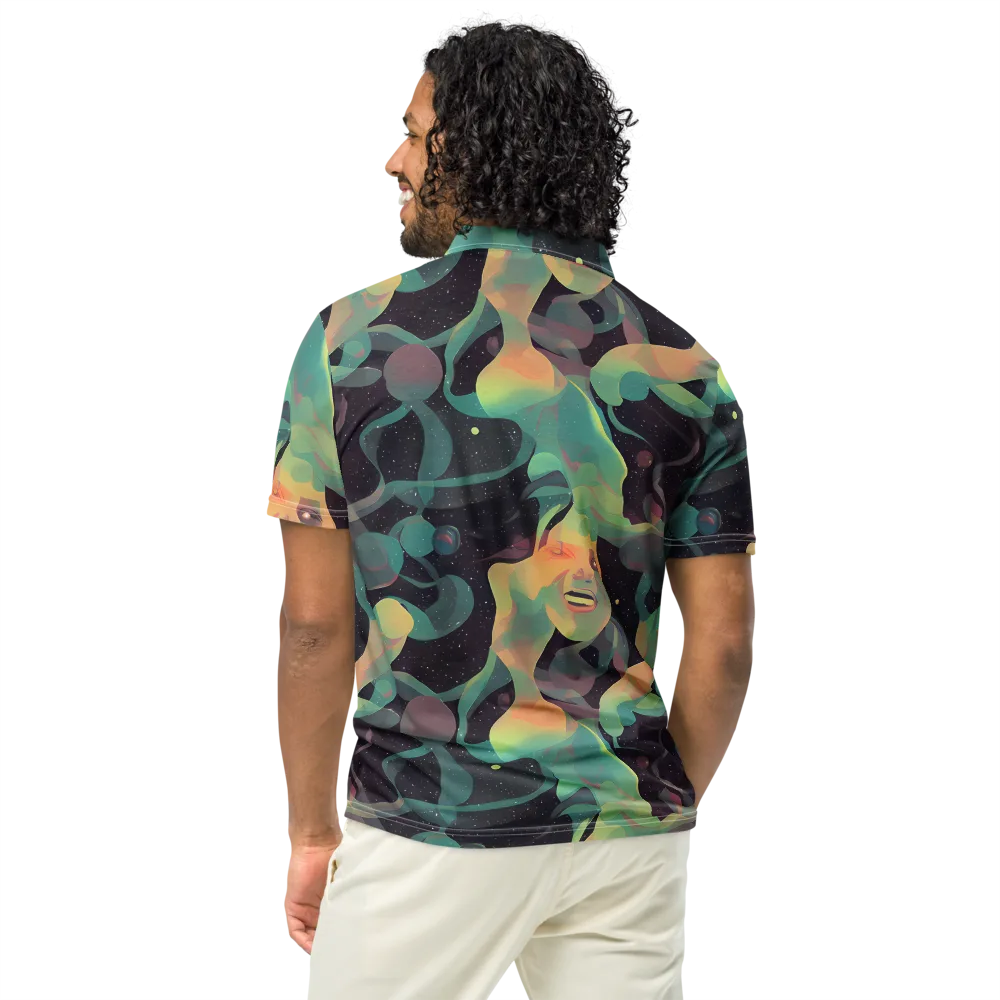 Astral Rhythms on Men's Slim Fit Polo Shirt — Back