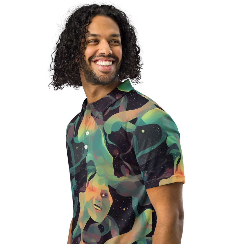 Astral Rhythms on Men's Slim Fit Polo Shirt — Left Front