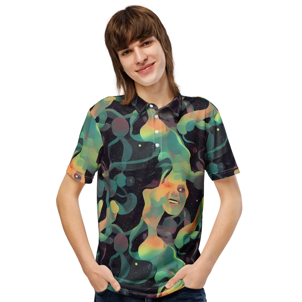 Astral Rhythms on Men's Slim Fit Polo Shirt — Front