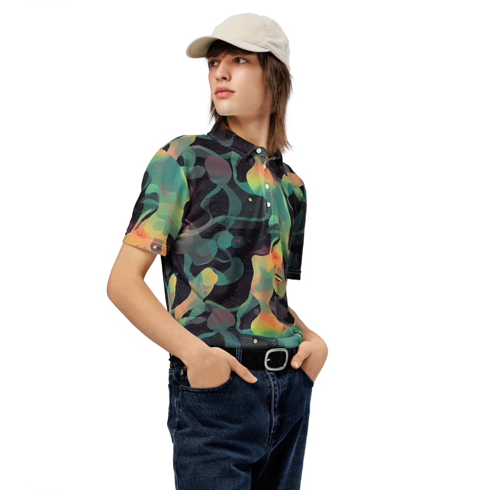 Astral Rhythms on Men's Slim Fit Polo Shirt — Right Front