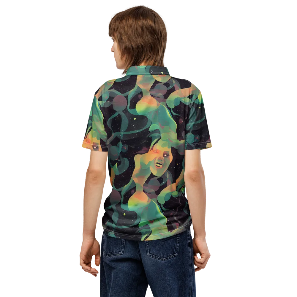 Astral Rhythms on Men's Slim Fit Polo Shirt — Back