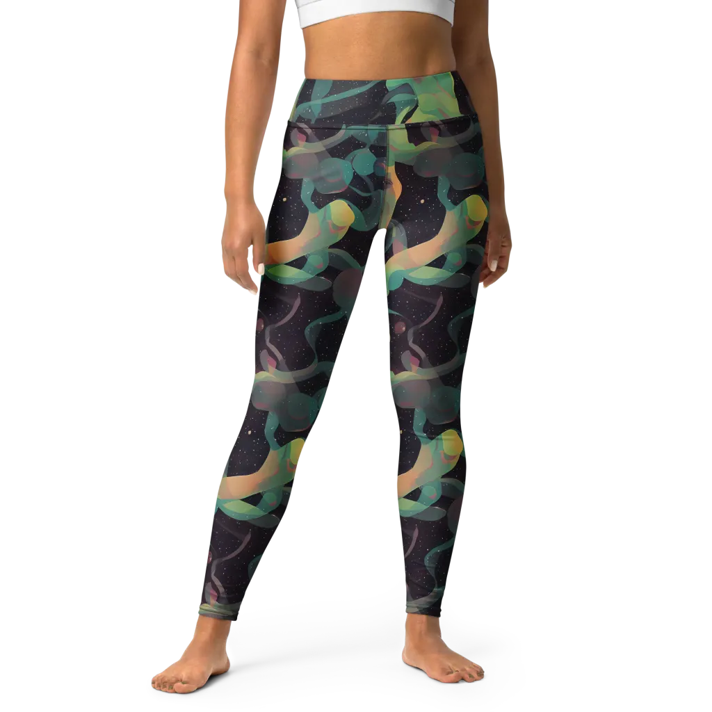 Astral Rhythms on Yoga Leggings — Front