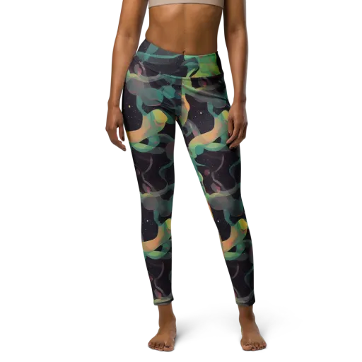 Astral Rhythms on a Yoga Leggings