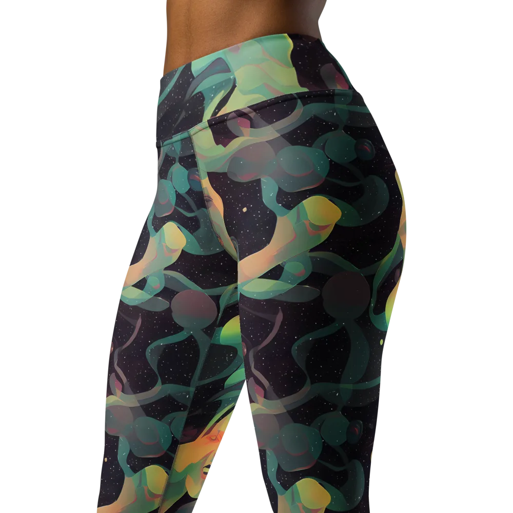 Astral Rhythms on Yoga Leggings — Left Front