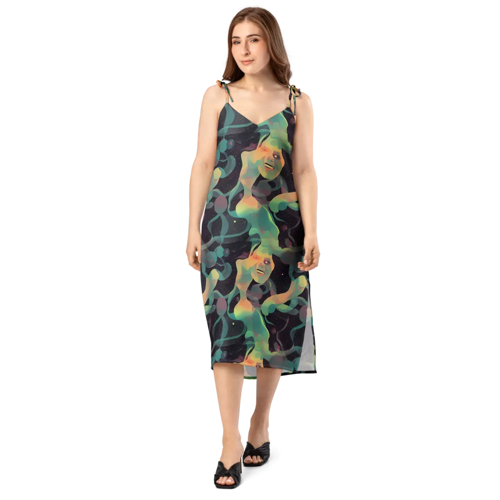 Astral Rhythms on Slip Dress — Front