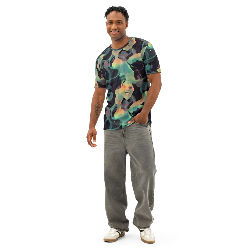 Astral Rhythms on Men's Cotton Crew Neck T-Shirt — Front