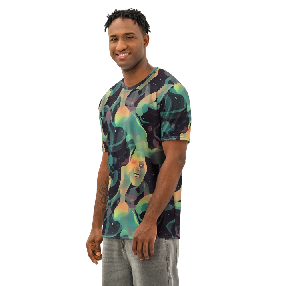 Astral Rhythms on Men's Cotton Crew Neck T-Shirt — Left Front