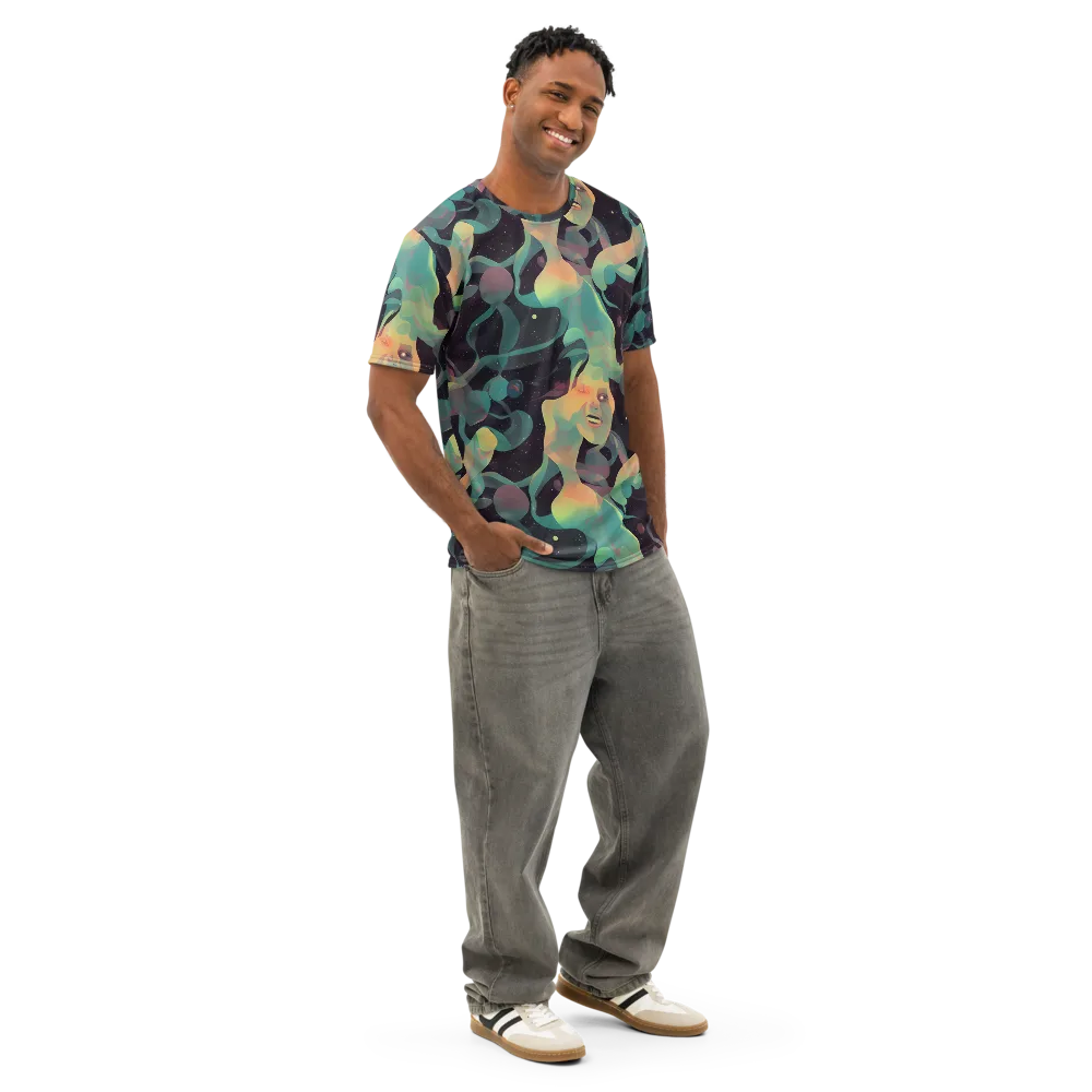 Astral Rhythms on Men's Cotton Crew Neck T-Shirt — Right Front