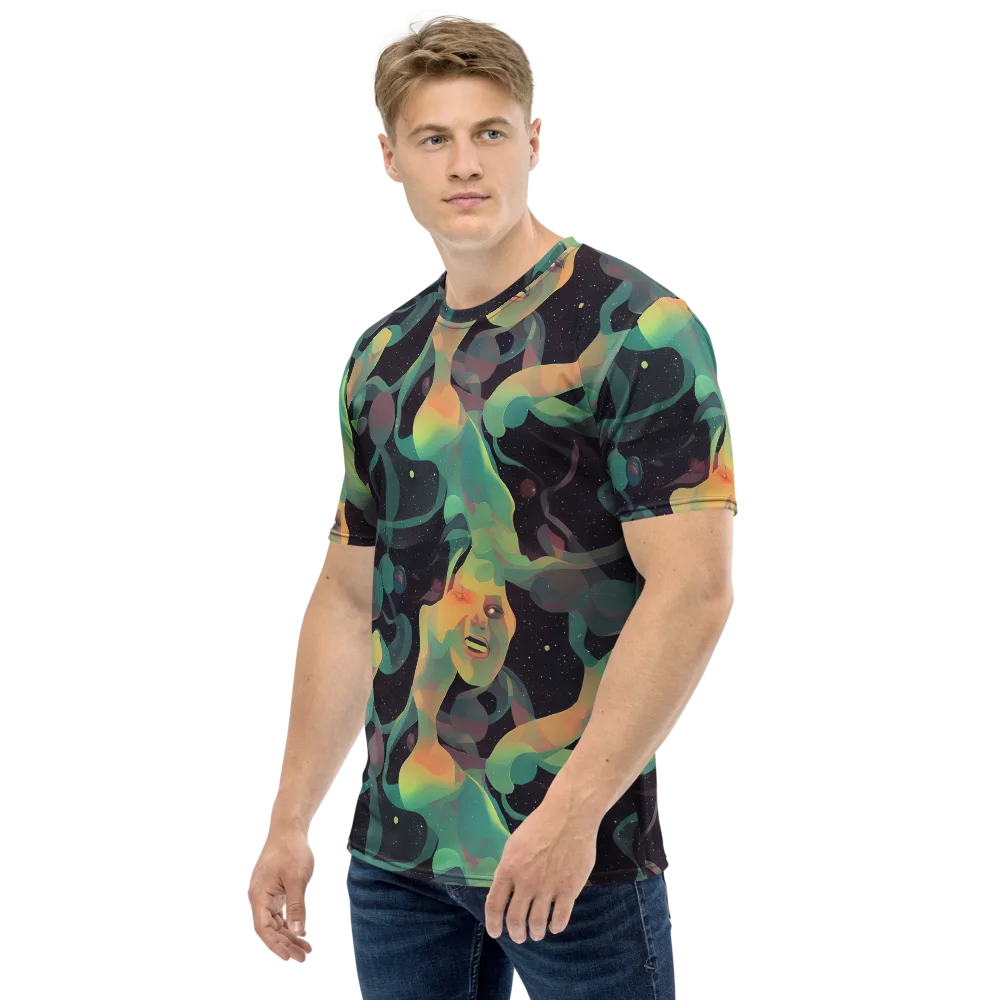 Astral Rhythms on Men's Crew Neck T-Shirt — Left