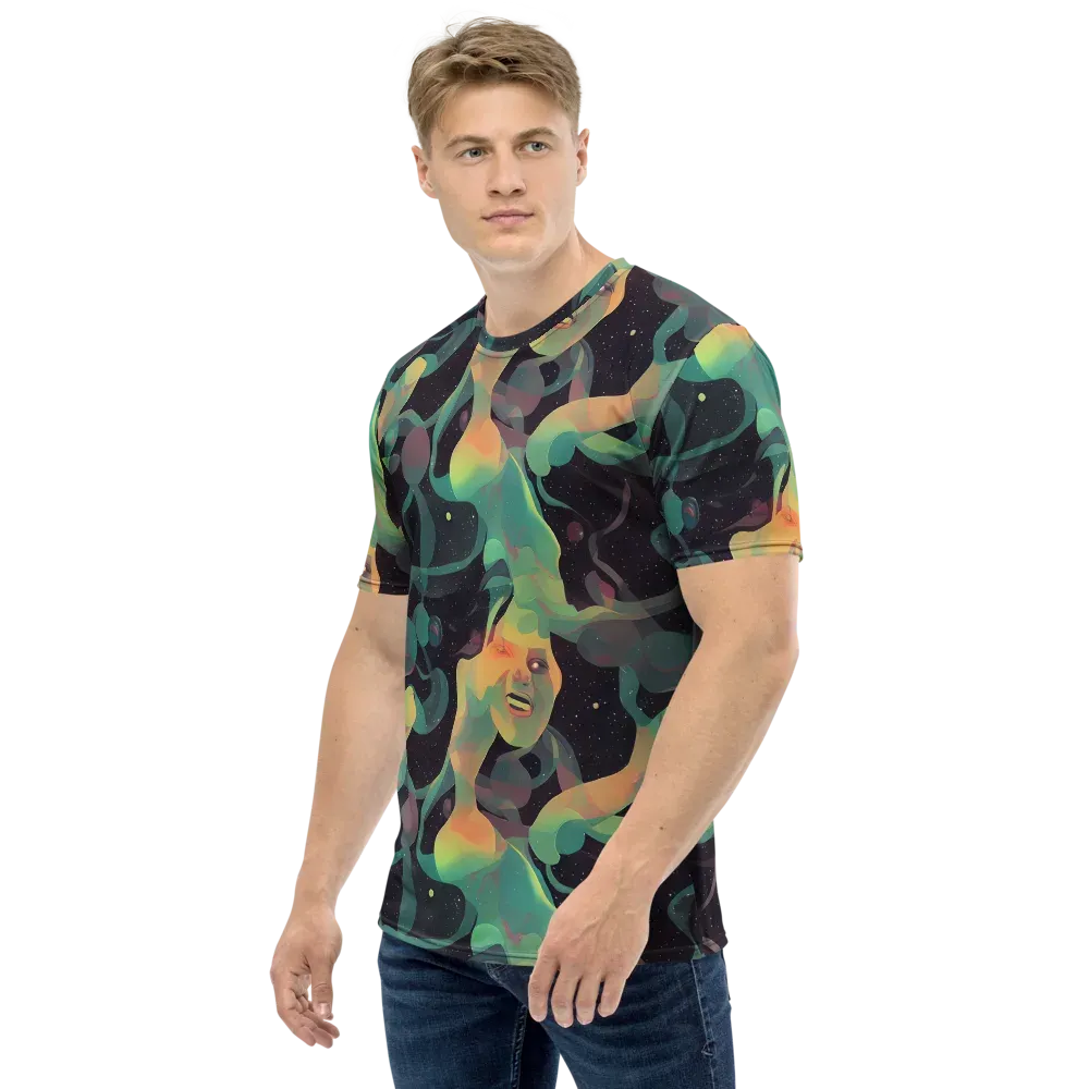 Astral Rhythms on Men's Crew Neck T-Shirt — Left