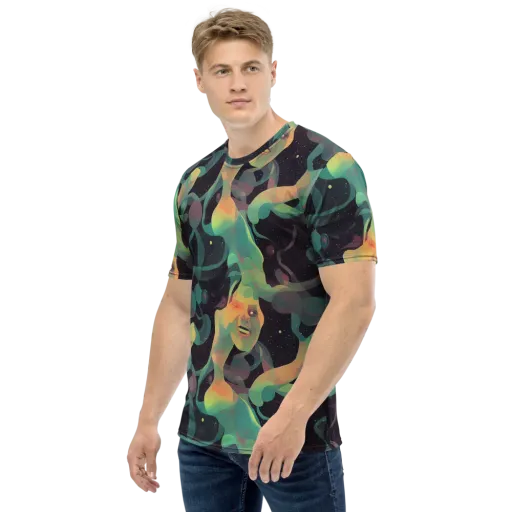 Astral Rhythms on a Men's Crew Neck T-Shirt