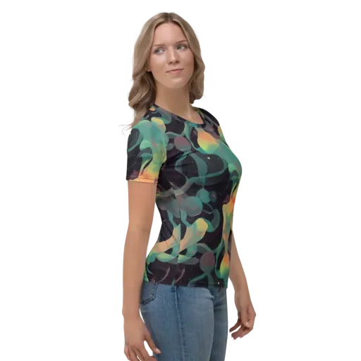 Astral Rhythms on a Women's Crew Neck T-Shirt