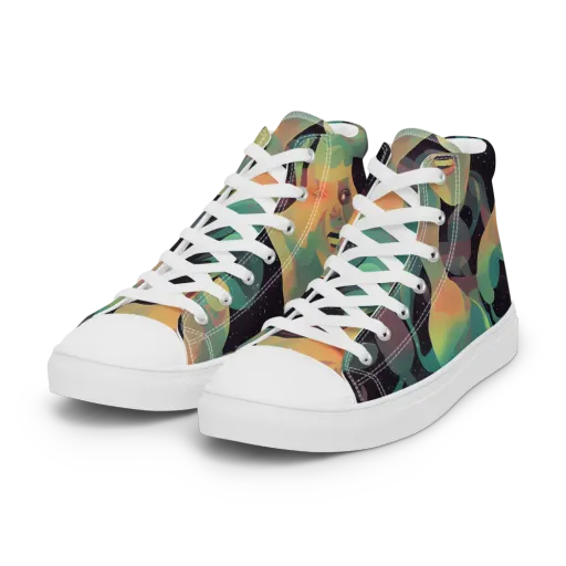 Astral Rhythms on a Women's High Top Canvas Shoes