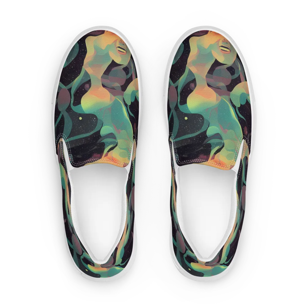 Astral Rhythms on Men's Slip-On Canvas Shoes — Front