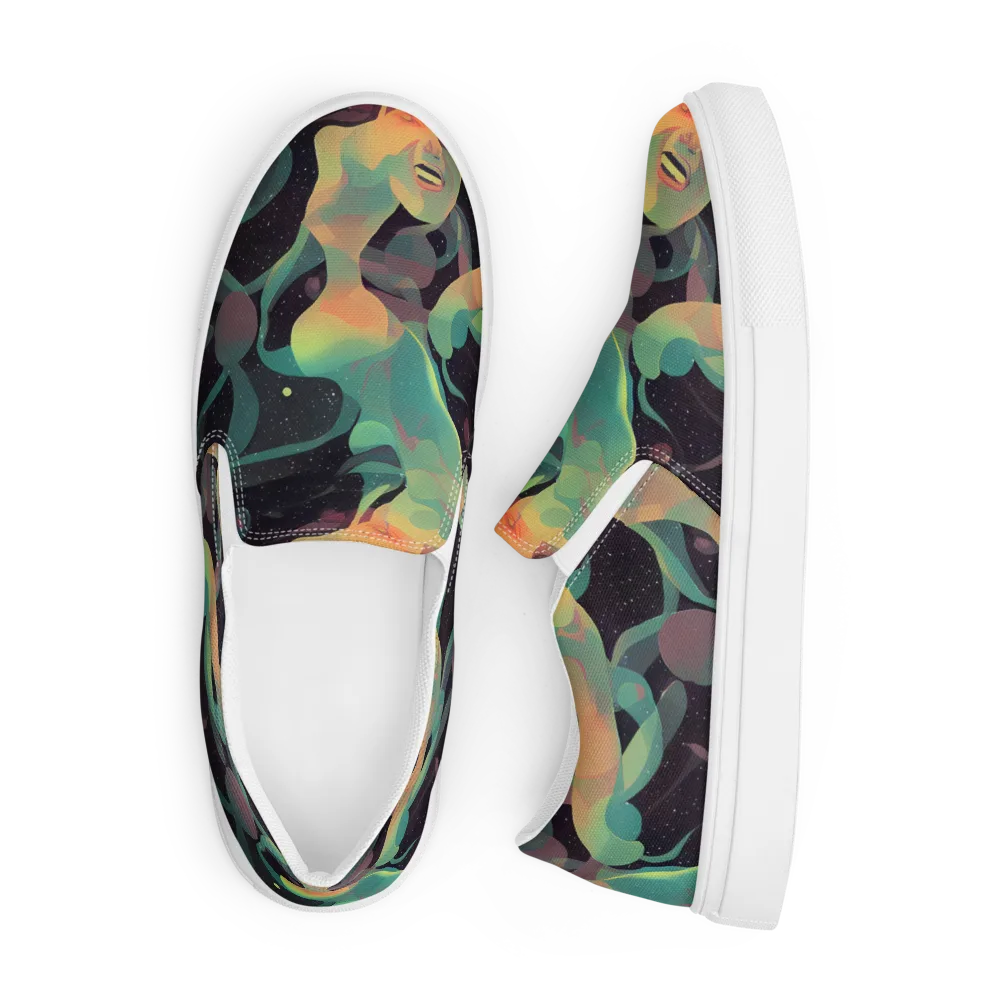 Astral Rhythms on Men's Slip-On Canvas Shoes — Front