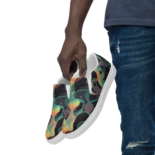 Astral Rhythms on a Men's Slip-On Canvas Shoes