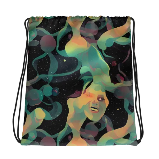 Astral Rhythms on a Drawstring Bag