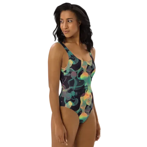 Astral Rhythms on a One-Piece Swimsuit