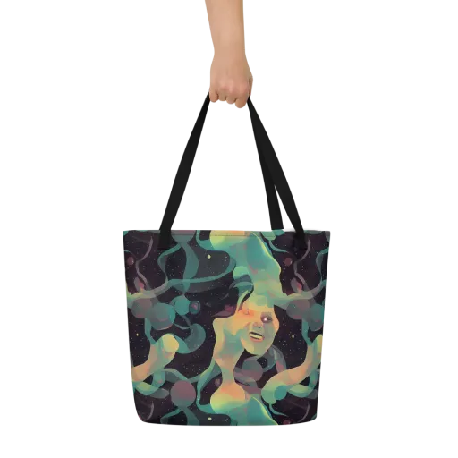 Astral Rhythms on a Large Tote Bag W/ Pocket