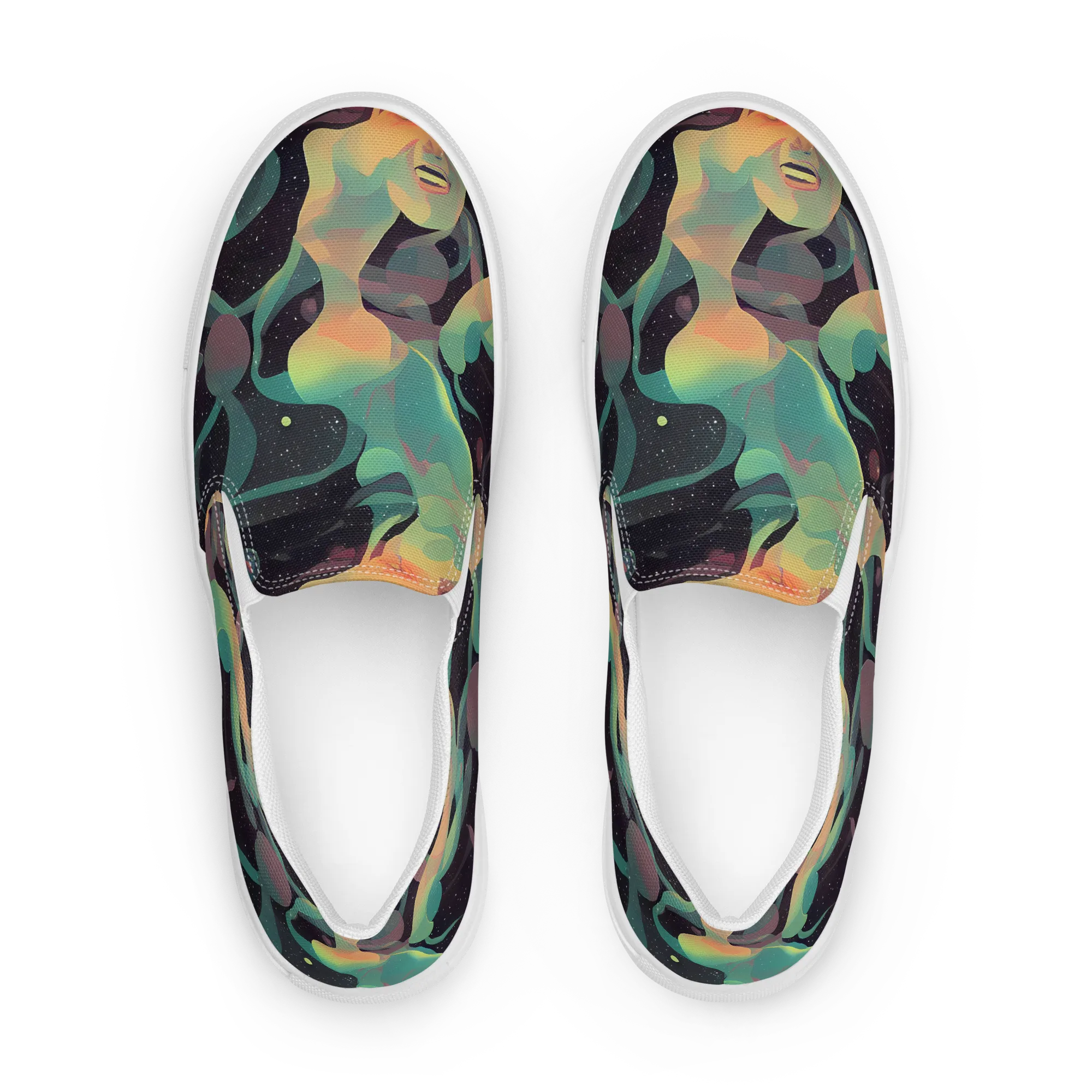 Astral Rhythms on Women's Slip-On Canvas Shoes — Front