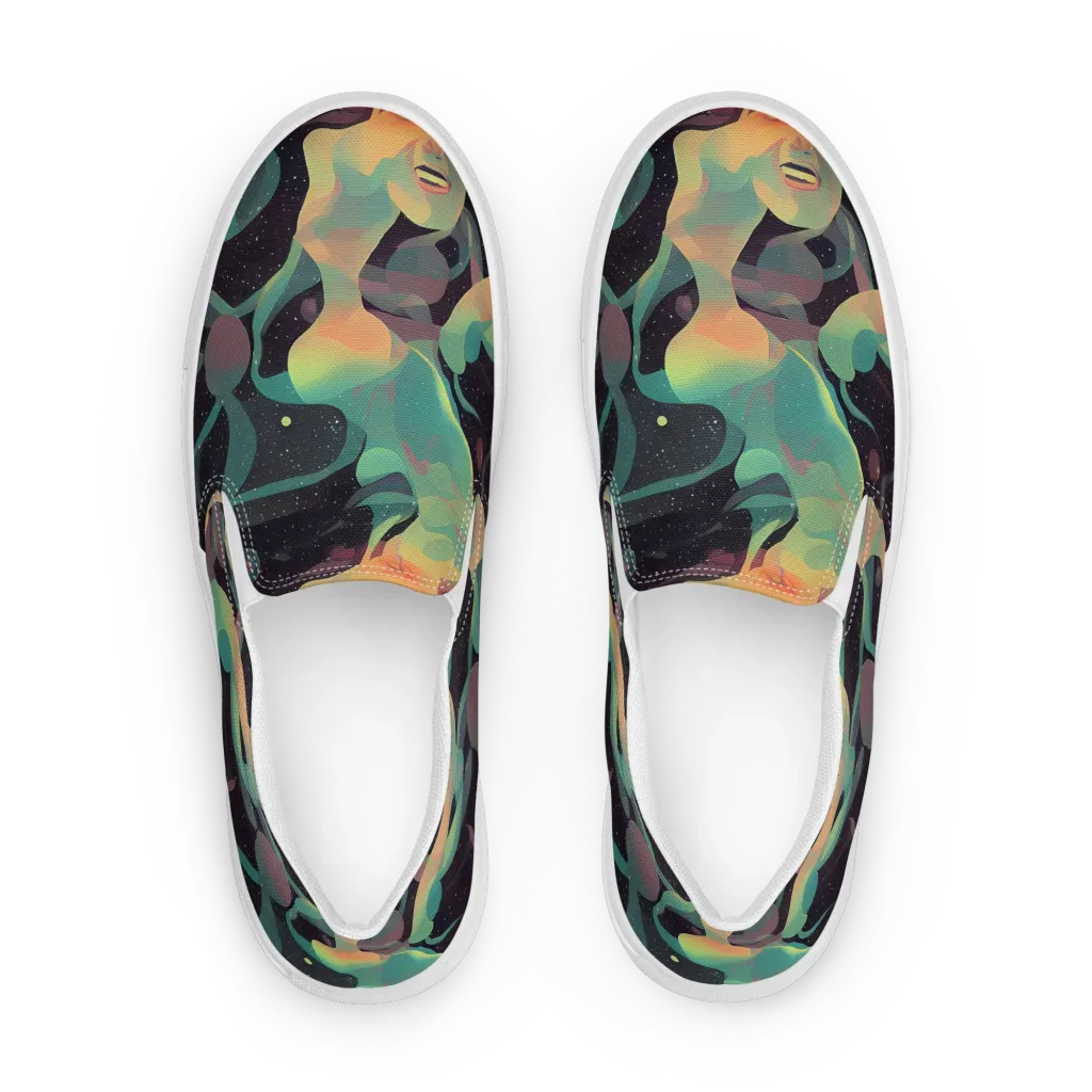 Astral Rhythms on Women's Slip-On Canvas Shoes — Front