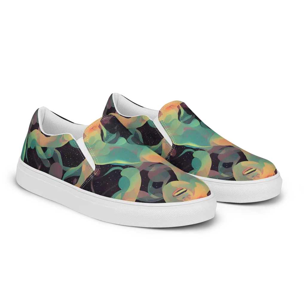 Astral Rhythms on Women's Slip-On Canvas Shoes — Right Front