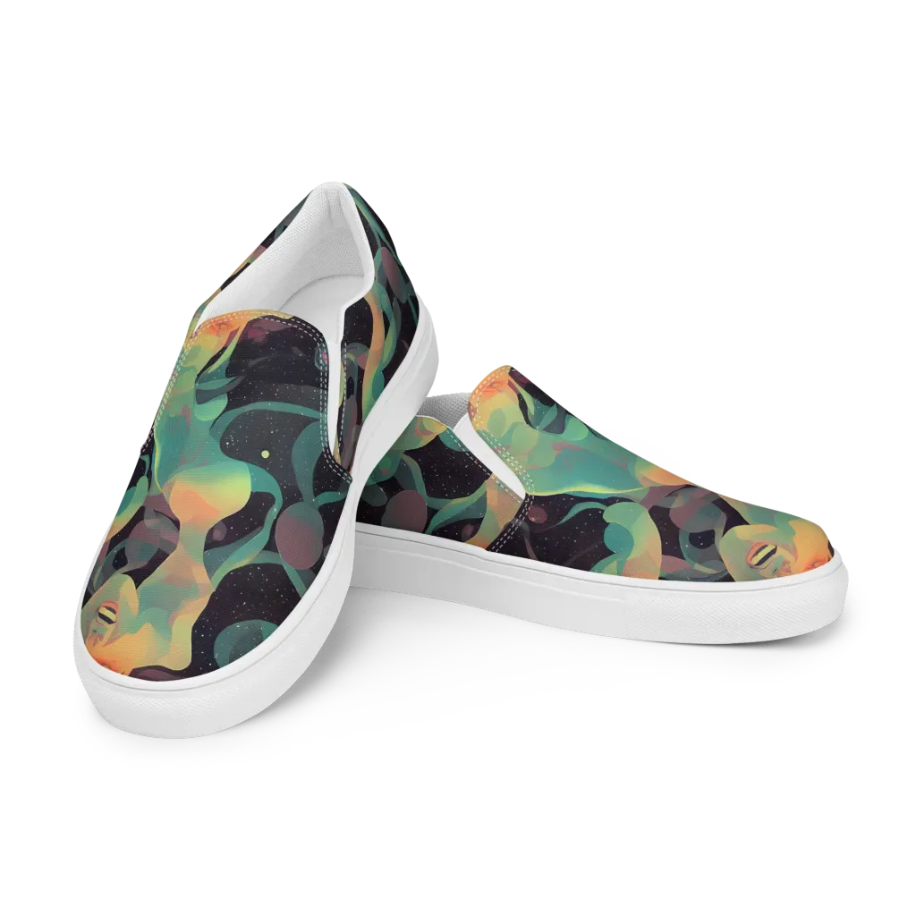 Astral Rhythms on Women's Slip-On Canvas Shoes — Left Front