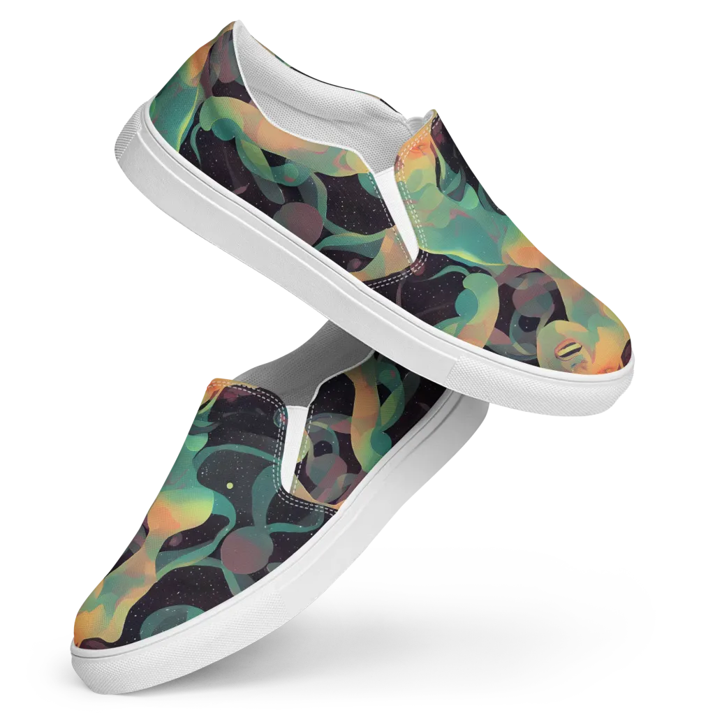 Astral Rhythms on Women's Slip-On Canvas Shoes — Front