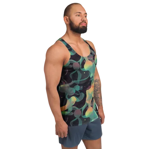 Astral Rhythms on a Men's Tank Top