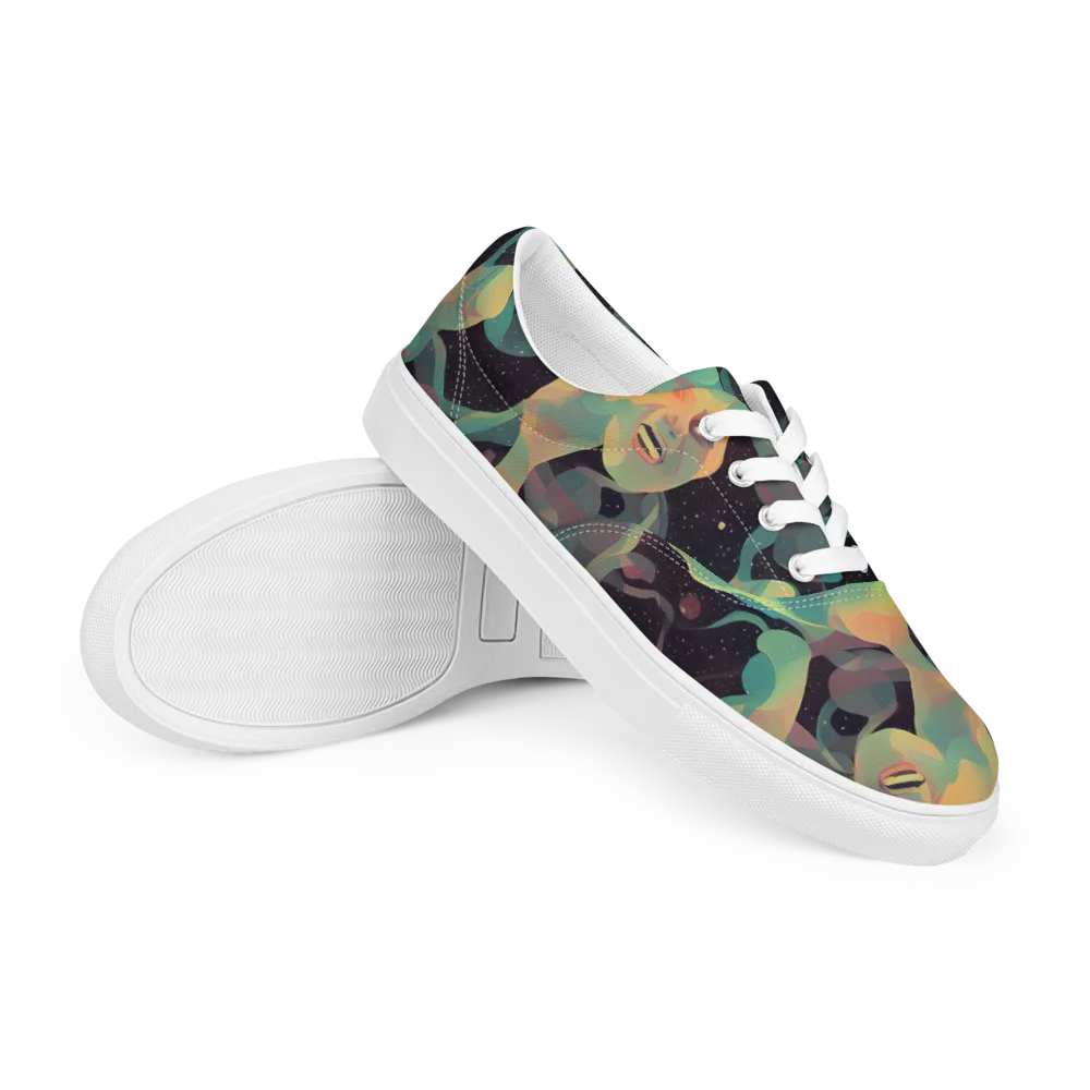 Astral Rhythms on Men's Lace-Up Canvas Shoes — Right Front