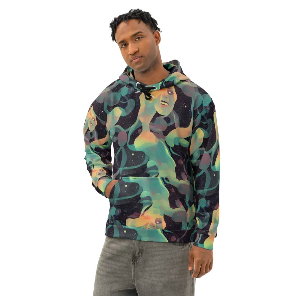 Astral Rhythms on Cotton Hoodie — Left Front