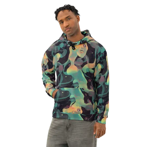 Astral Rhythms on a Cotton Hoodie