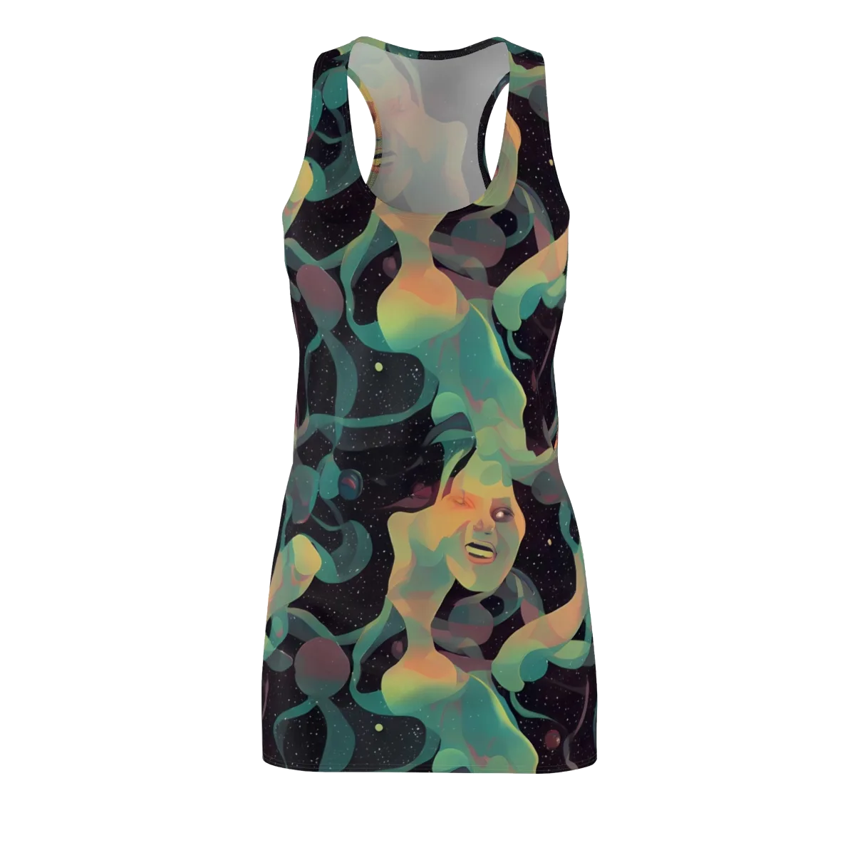 Astral Rhythms on Racerback Dress — Front