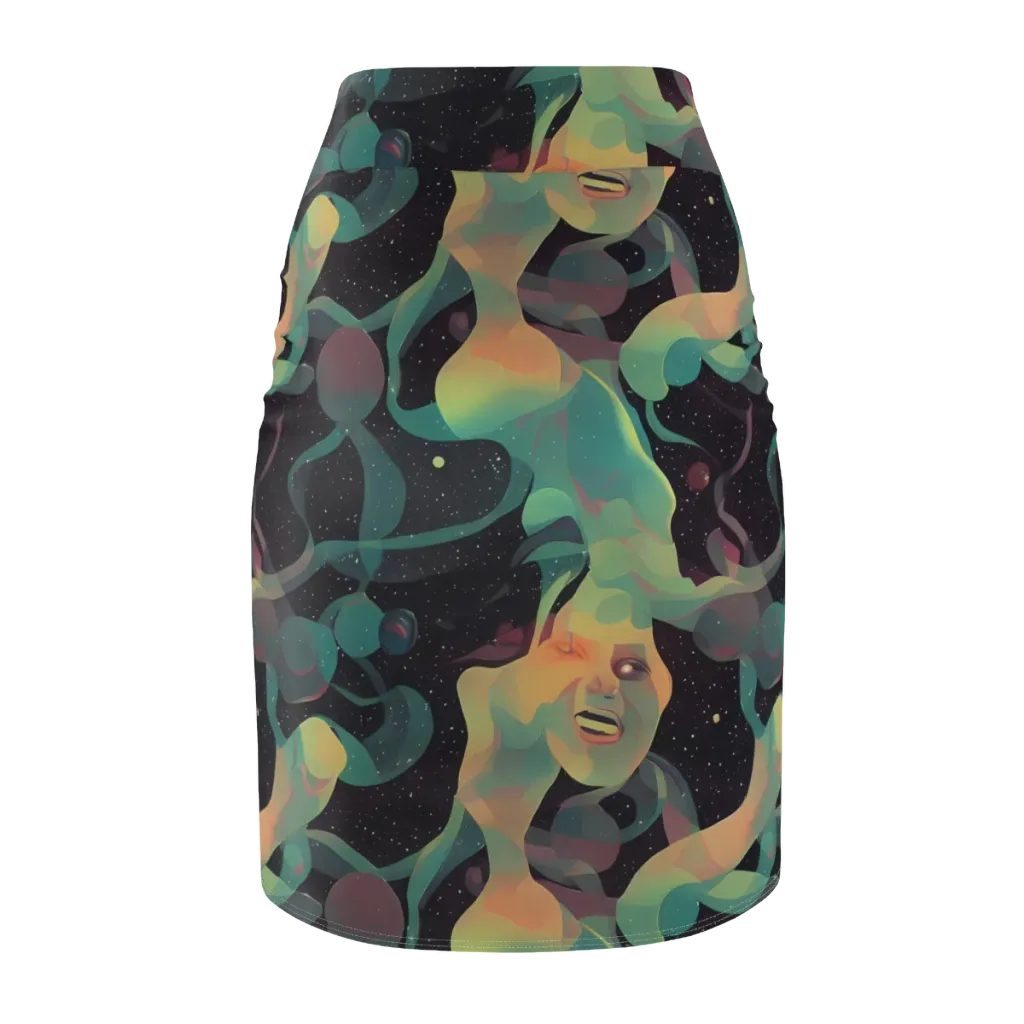 Astral Rhythms on Pencil Skirt — Back