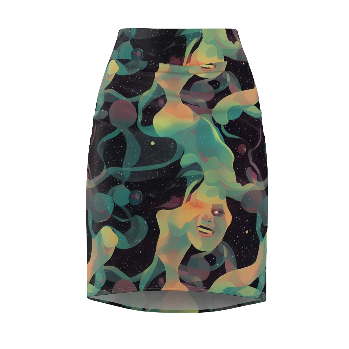 Astral Rhythms on Pencil Skirt — Front
