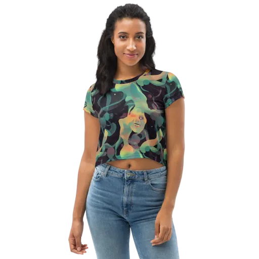 Astral Rhythms on a Crop Tee