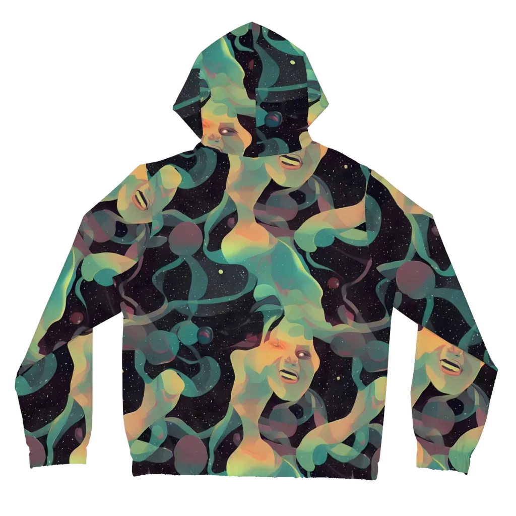 Astral Rhythms on Women's Full-Zip Hoodie — Back