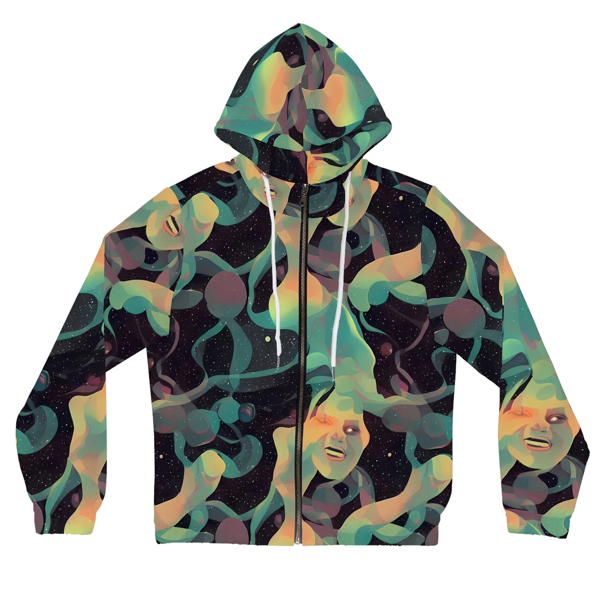 Astral Rhythms on Women's Full-Zip Hoodie — Front