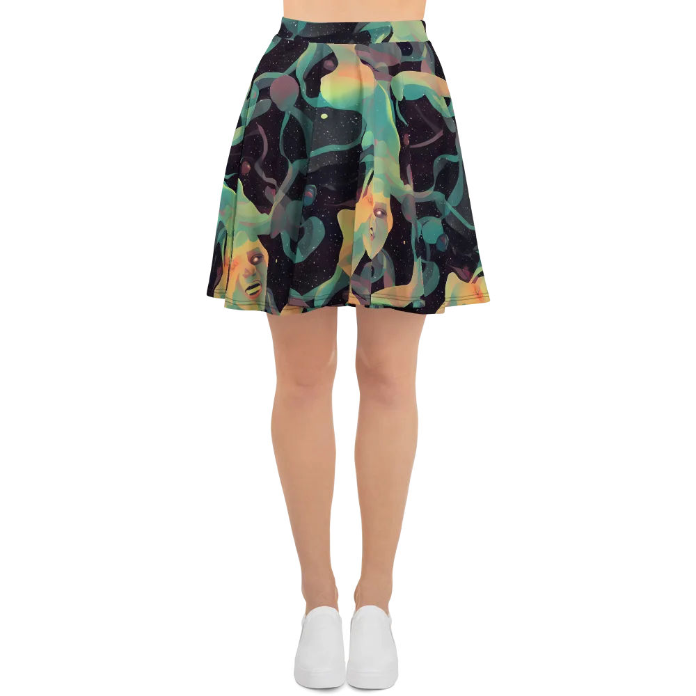 Astral Rhythms on Skater Skirt — Front