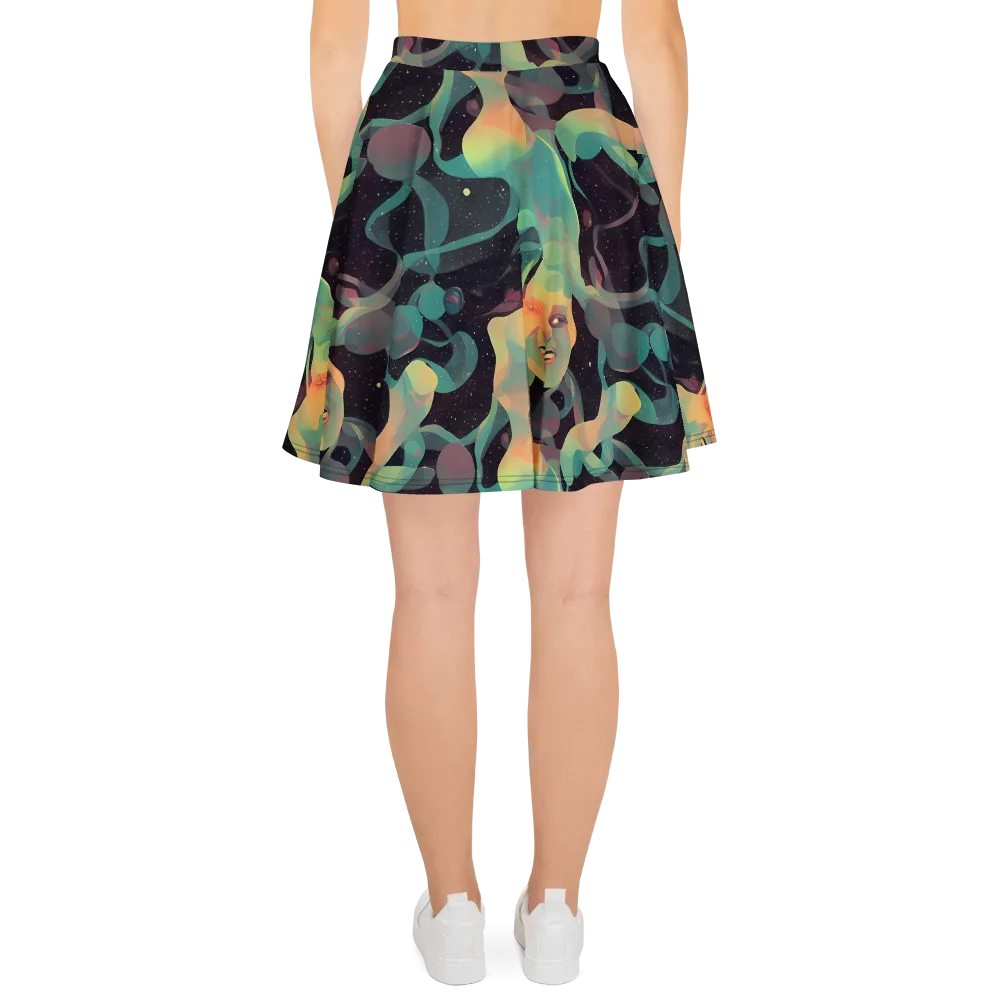 Astral Rhythms on Skater Skirt — Back