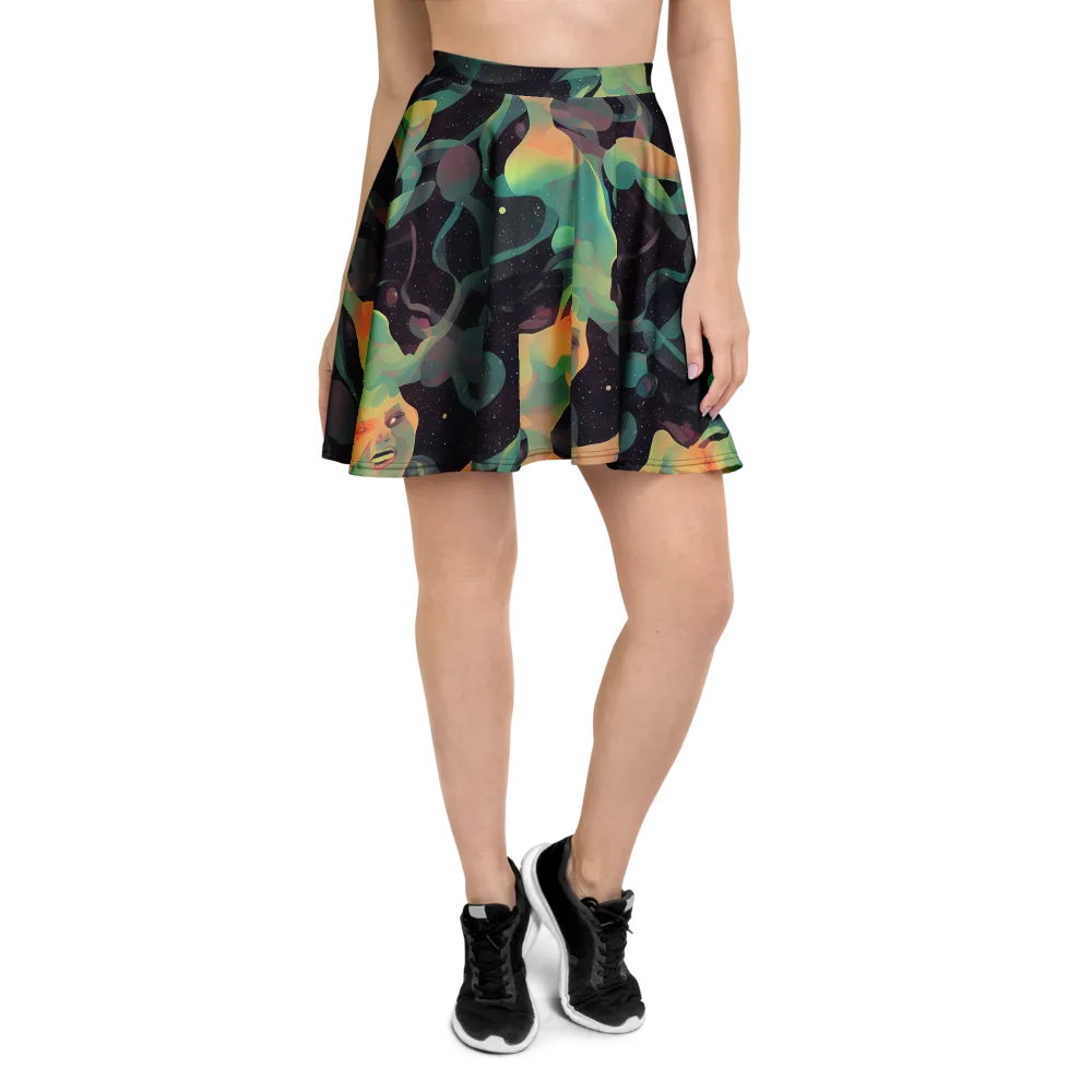 Astral Rhythms on Skater Skirt — Front